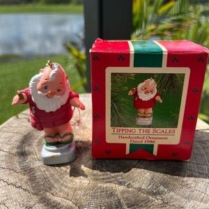Hallmark Christmas Ornament Santa Claus Tipping the Scales Lose Weight L…